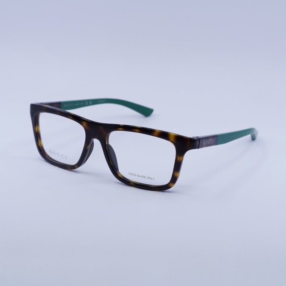 Gucci GG1737O 004 Eyeglasses Havana/Green 54mm Rectangle Frame - Picture 8 of 11